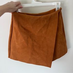 Faux Suede Skort